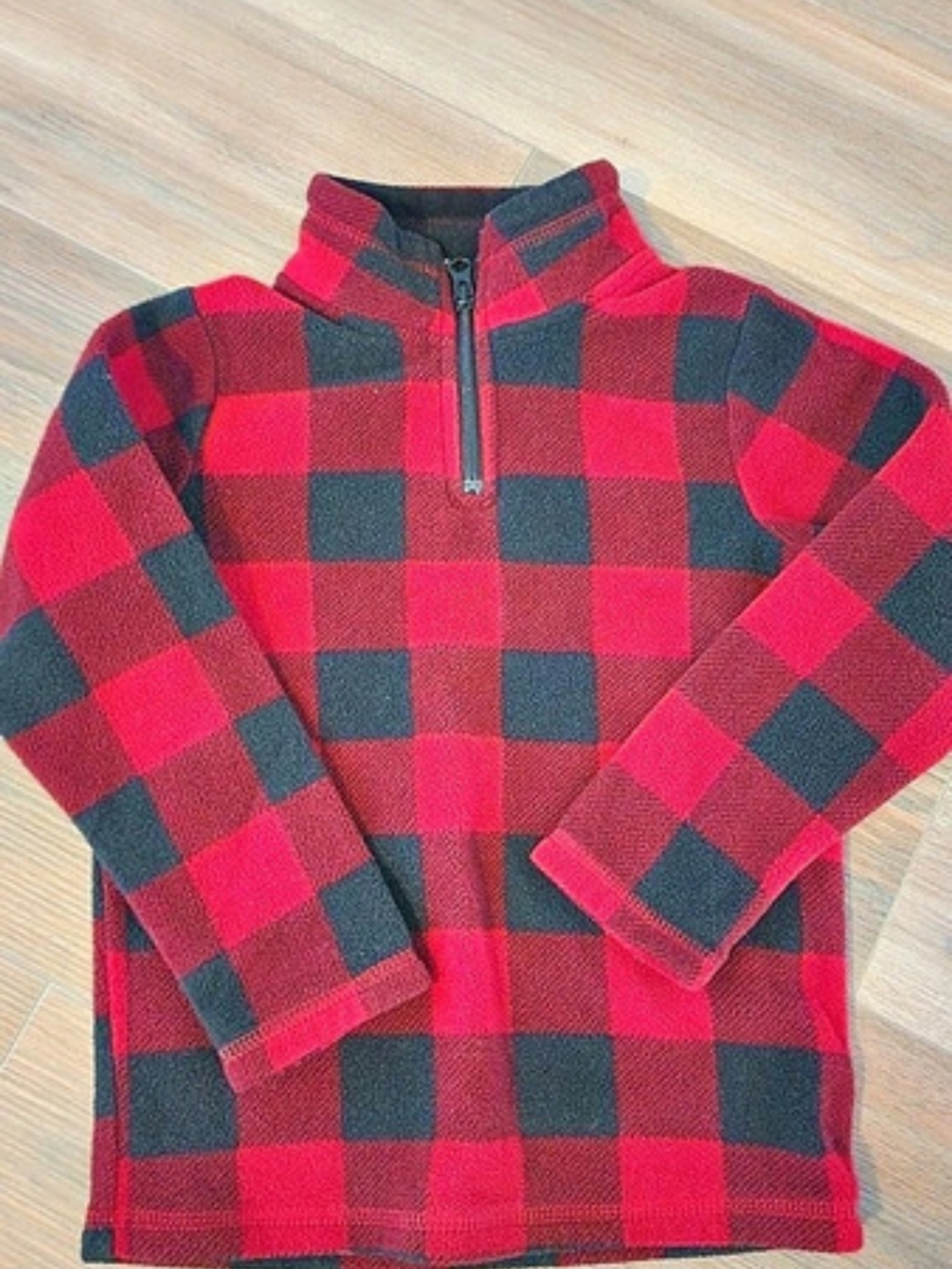 The Children's Place Toddler Buffalo Plaid Glacier Fleece Half-Zip Pullover